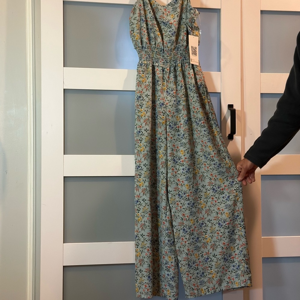 Emerald Sundae Floral Jumpsuit - Blue and Yellow
